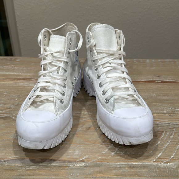 Converse High Top Lugged Leather Trainers - Picture 2 of 12